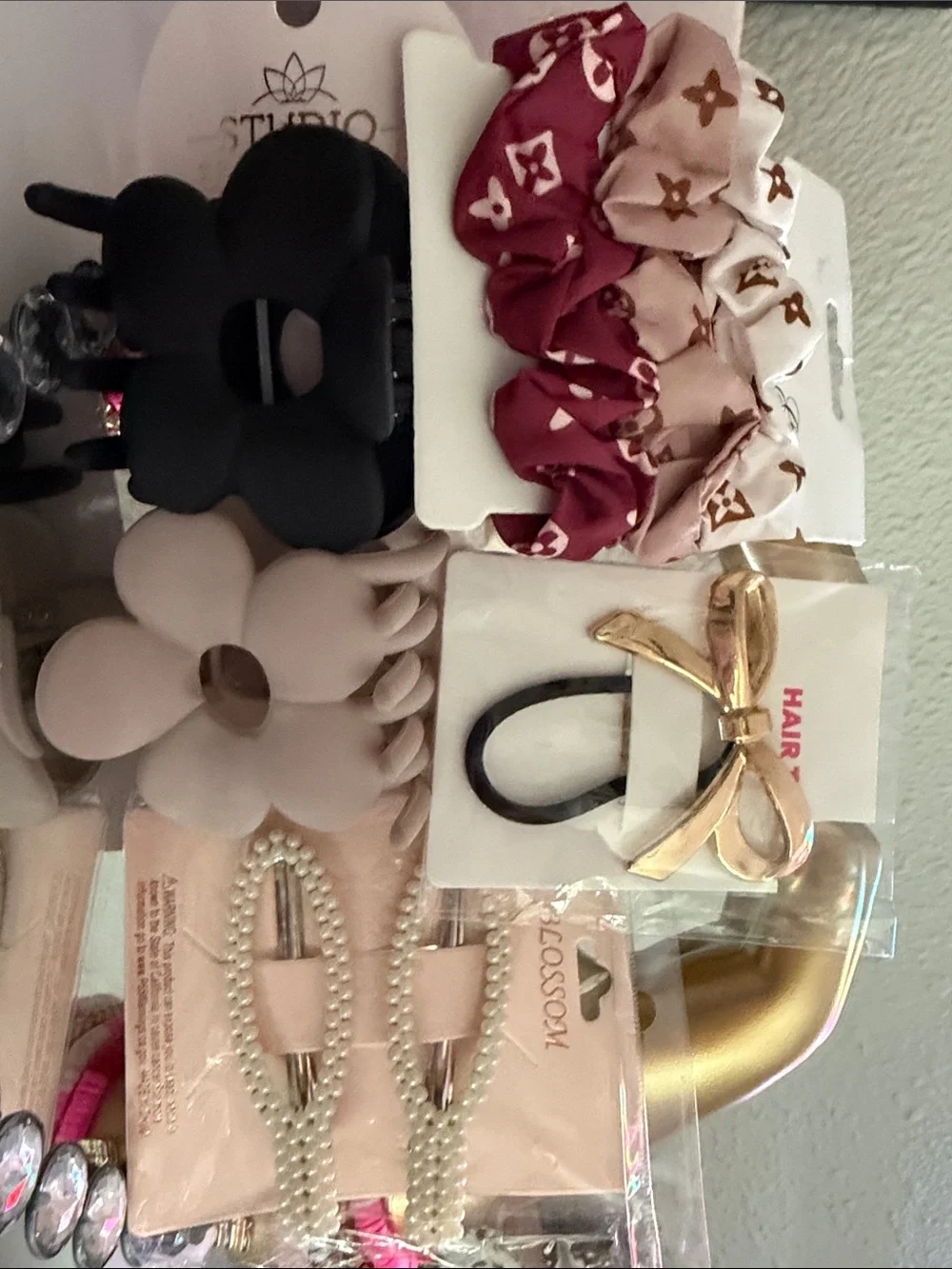 Floral Clip & Scrunchie Set -Fashion Scrunchie - Pearl Barrett’s Bow Hair Tie